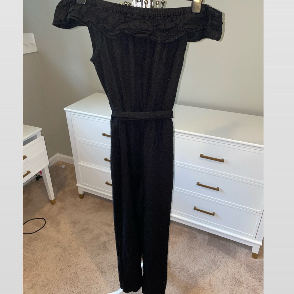 Off the shoulder black jumpsuit